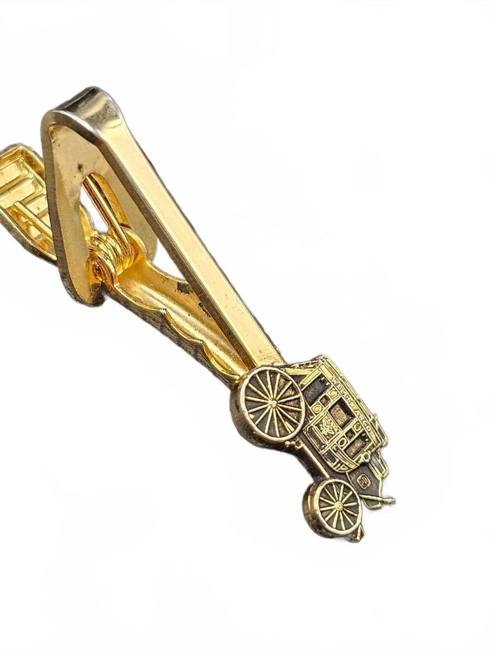 Gold Tone Carriage Tie Clip